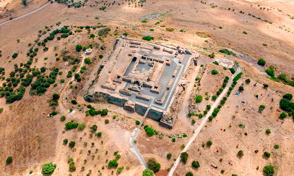 Aerial view of Belvoir Fortress ruins in Israel